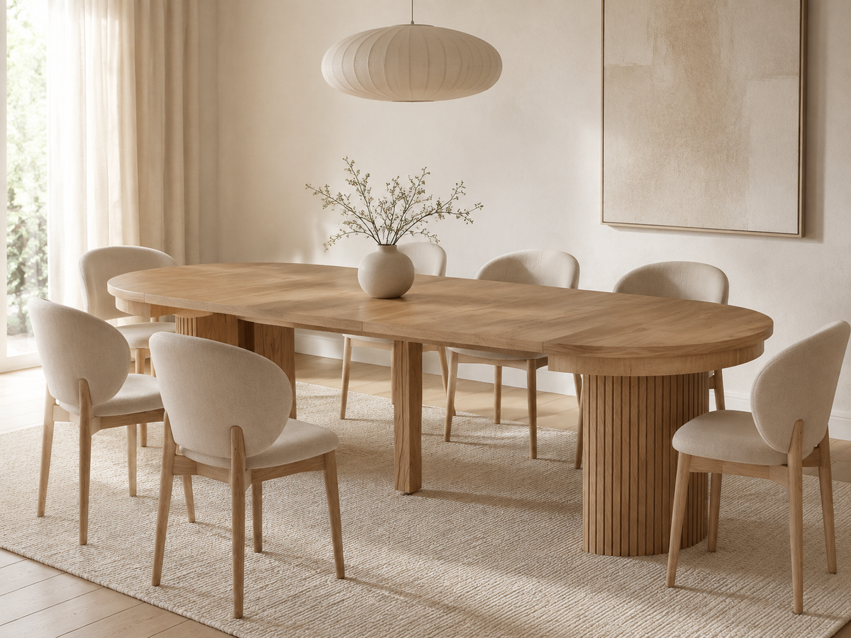California extendable dining table 120–320 cm