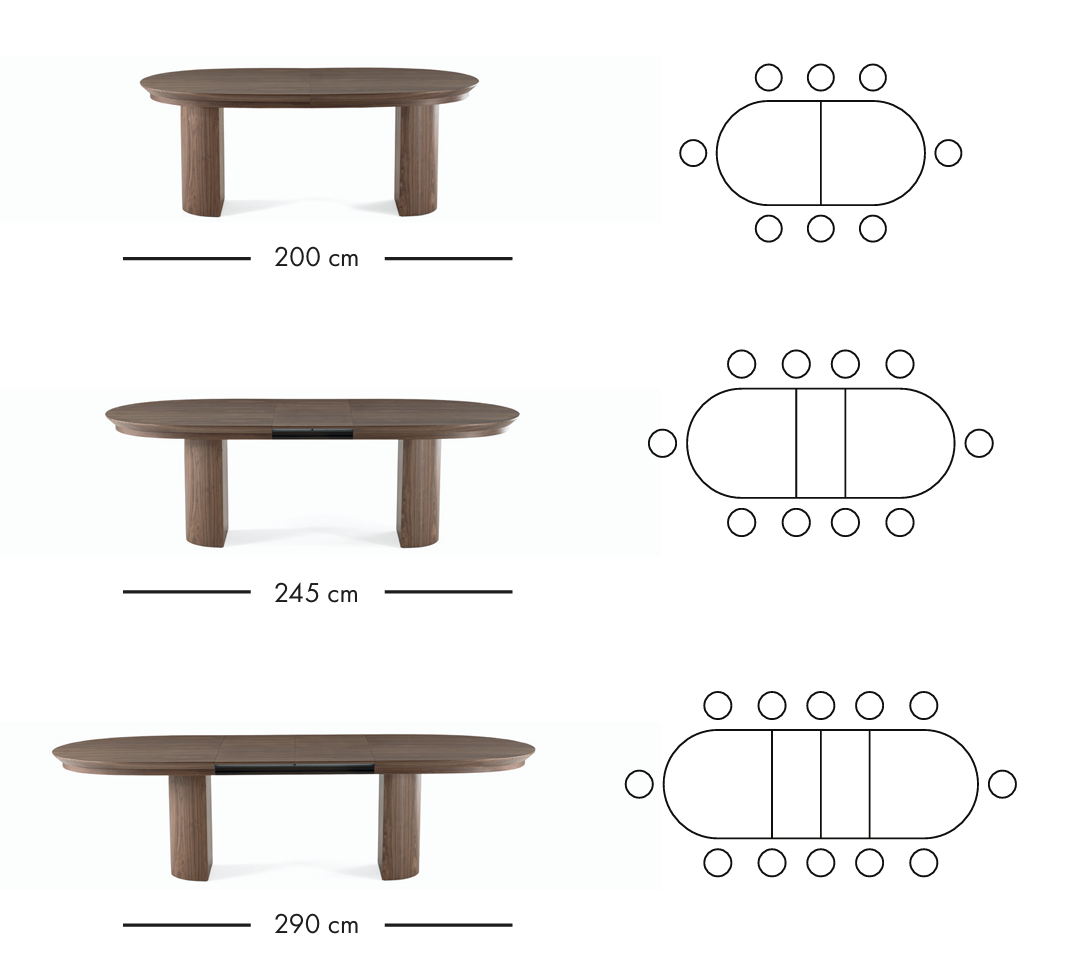Como extendable dining table 200–290 cm – Walnut