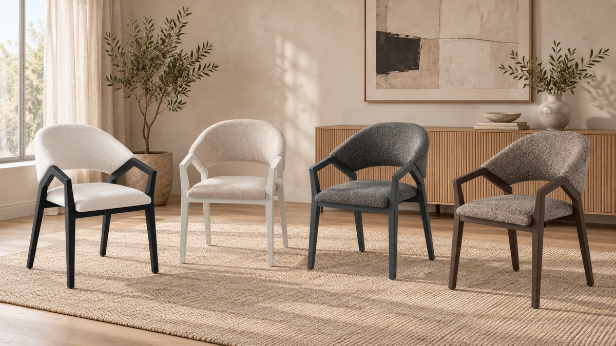 Diamond upholstered dining chair with armrests