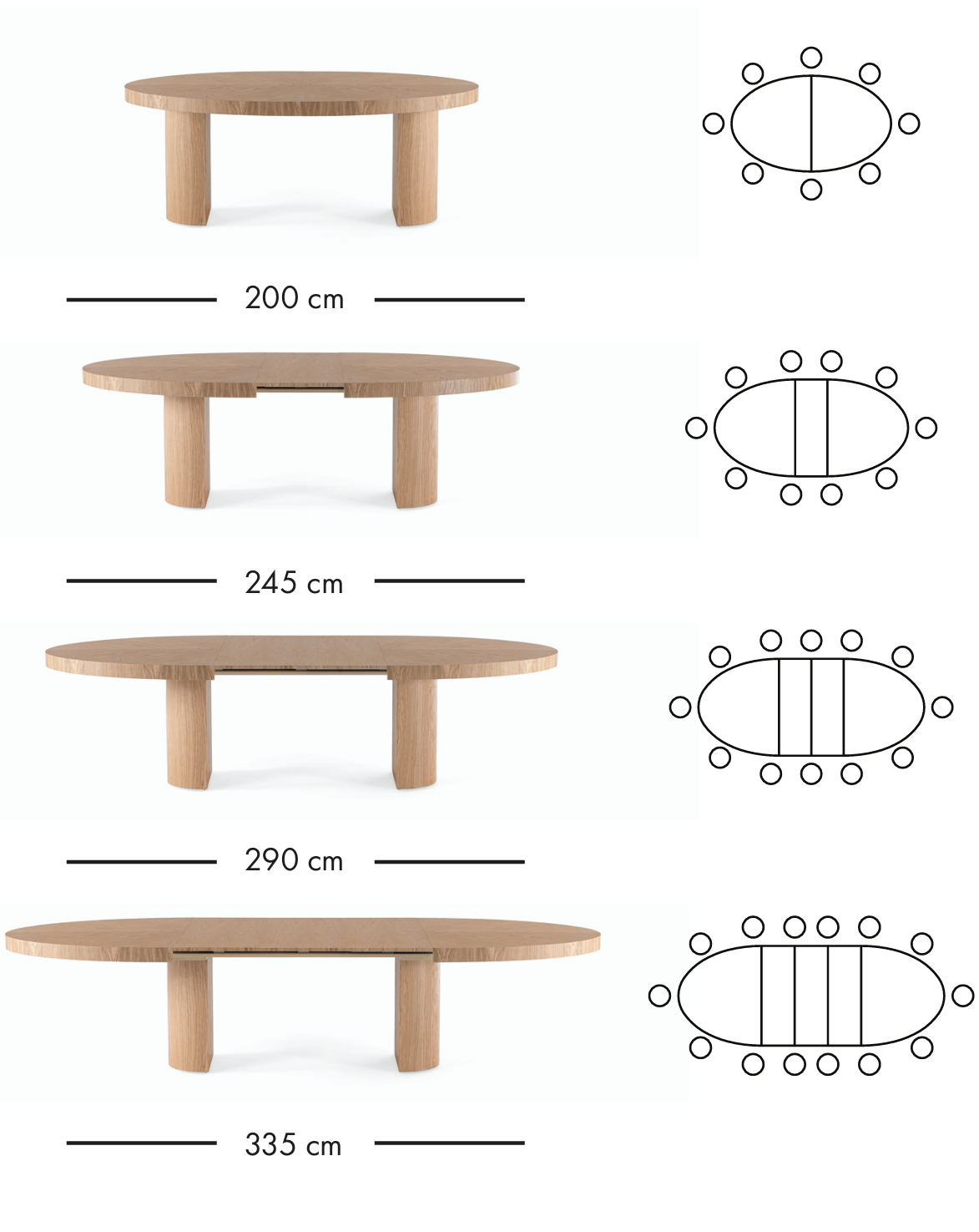 Roda extendable dining table 200–335 cm
