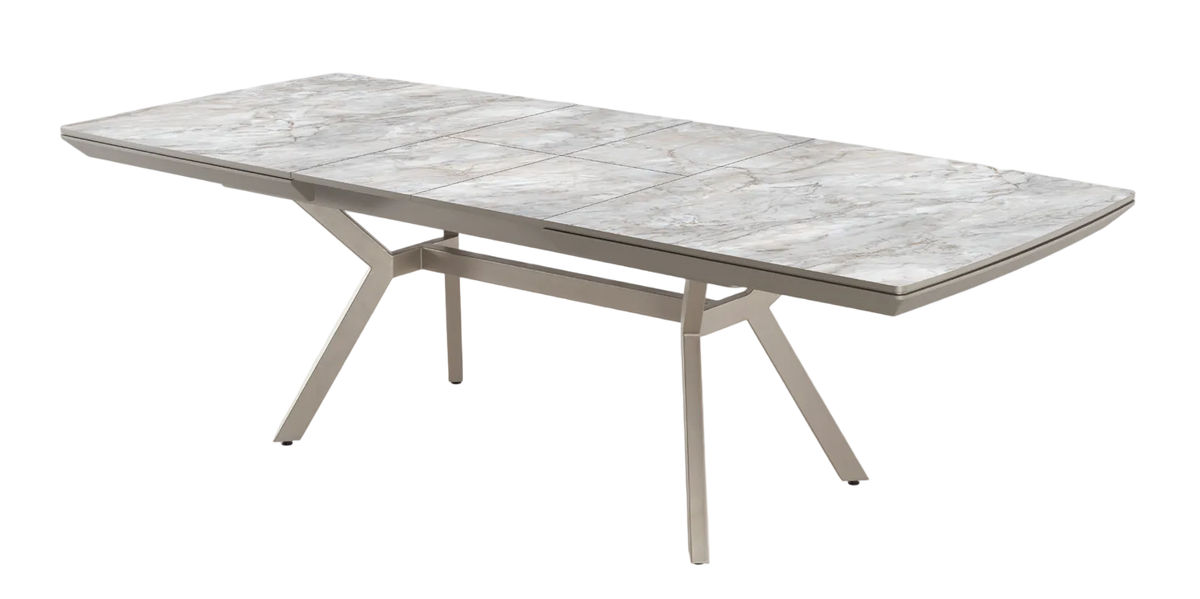 Titanium extendable dining table 180–260 cm