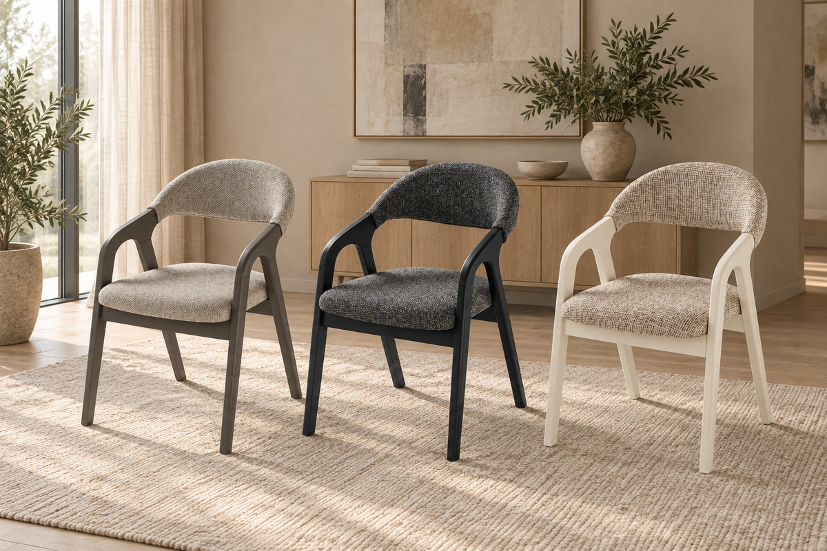 Verona upholstered dining chair with armrests