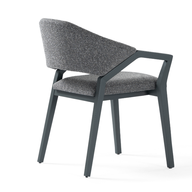 Diamond upholstered dining chair with armrests