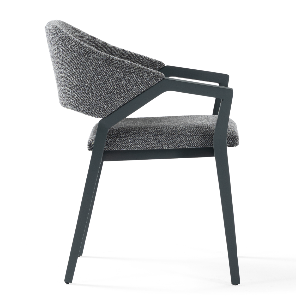 Diamond upholstered dining chair with armrests