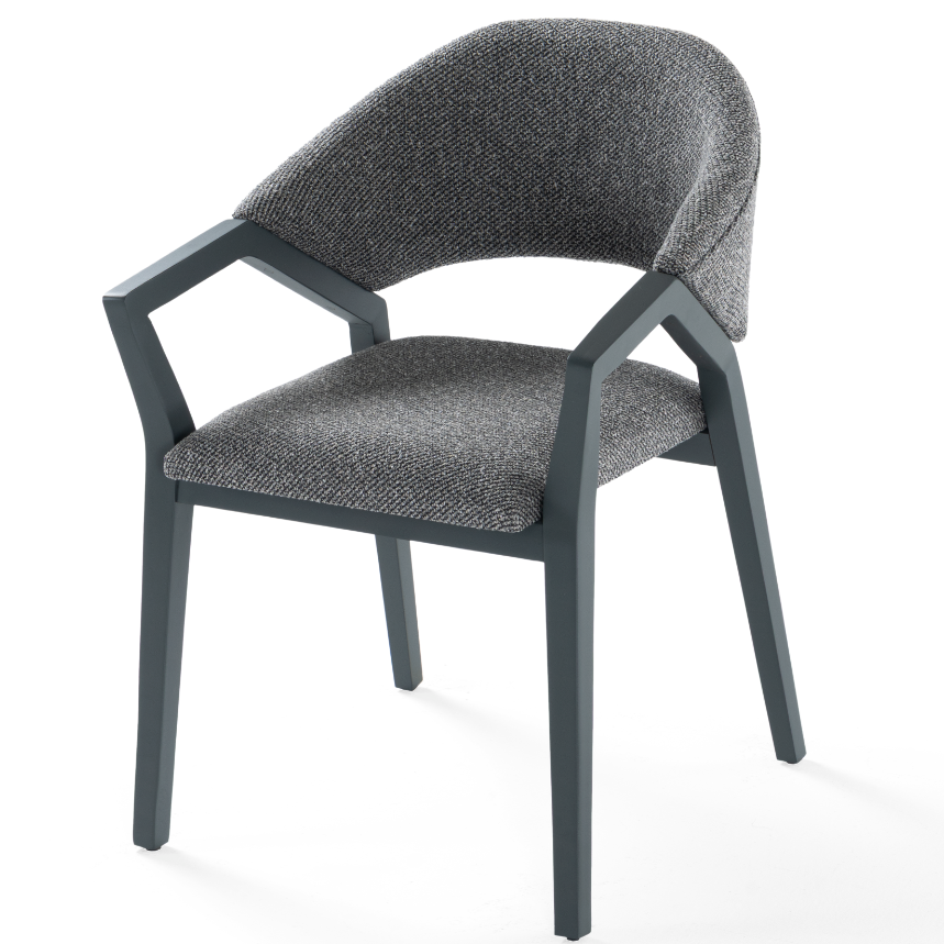 Diamond upholstered dining chair with armrests