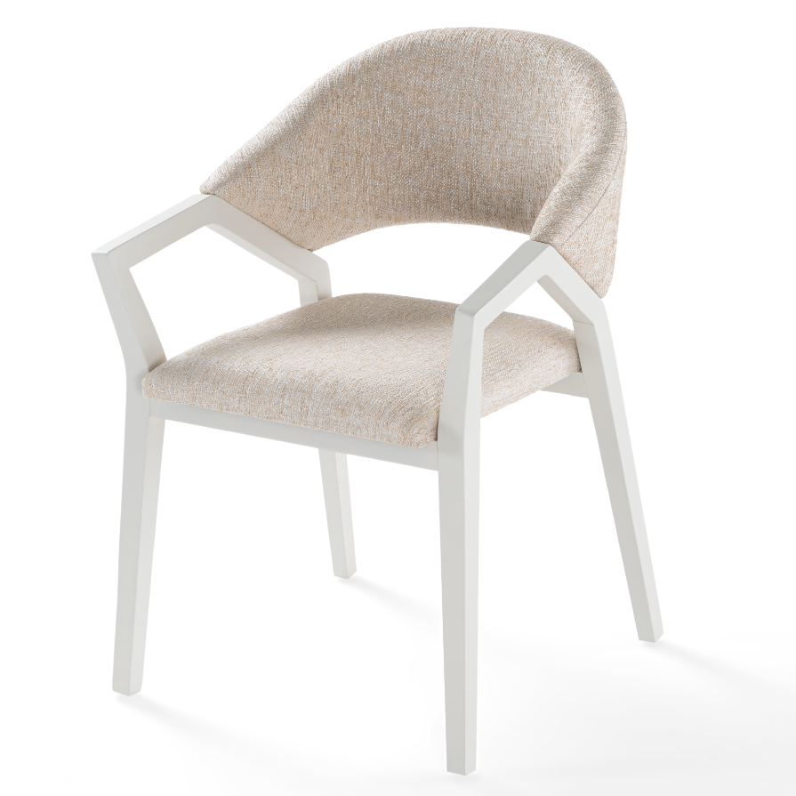Diamond upholstered dining chair with armrests
