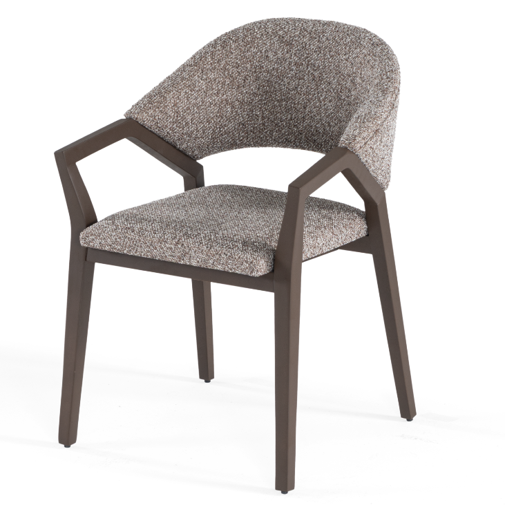 Diamond upholstered dining chair with armrests