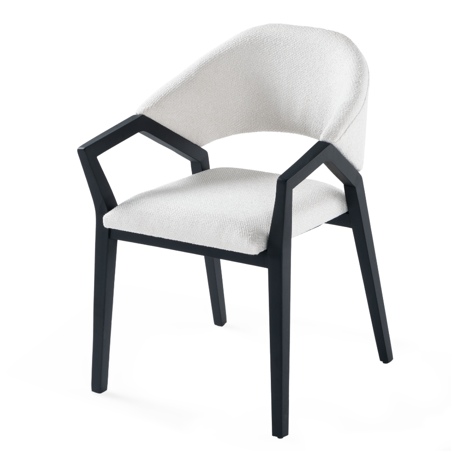 Diamond upholstered dining chair with armrests