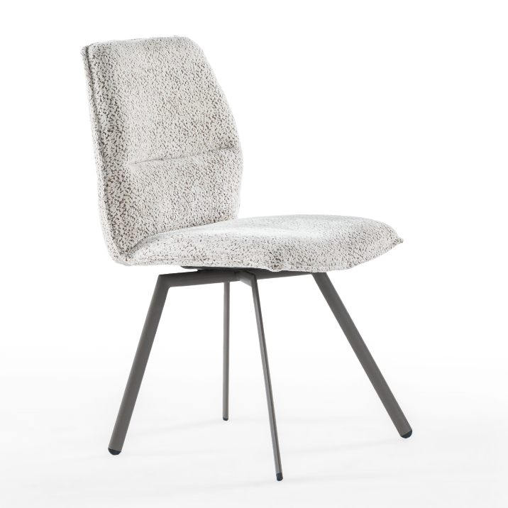 Loft upholstered dining chair with a three-part backrest