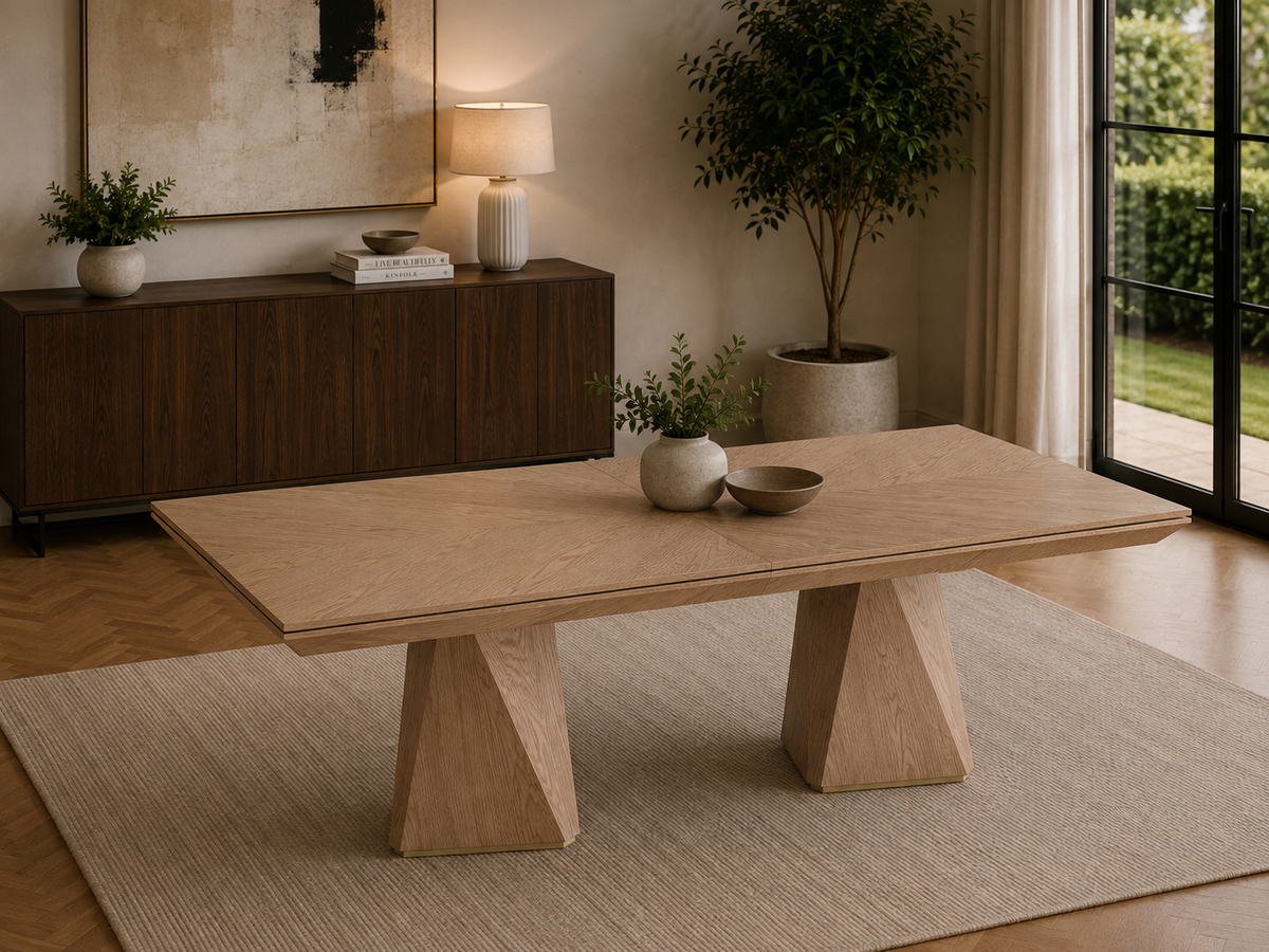 Diamond extendable dining table 200–400 cm – Natural oak