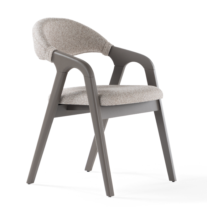 Verona upholstered dining chair with armrests